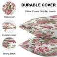 thumbnail image 5 of Outdoor Waterproof Throw Pillow Covers Set of 2 Pink Rose Floral Decorative Pillowcases Square Outdoor Pillows Cushion Case 16x16 Inch Leaves Flowers Patio Pillows for Couch Sofa Bed Garden, 5 of 9
