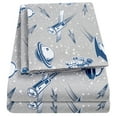 thumbnail image 4 of Kids Classic Printed Microfiber Sheet Sets, Ultra Soft Fitted Sheets with Straps - Spaceships, Twin XL Size, 4 of 5
