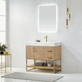 thumbnail image 4 of Vinnova Alistair 36" White Grain Stone Top Single Vanity with Mirror in Oak, 4 of 17