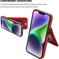 thumbnail image 5 of REQO Compatible with iPhone 14 Case Wallet with Credit Card Holder, Flip Premium Leather Magnetic Clasp Kickstand Heavy Duty Protective Cover for iPhone 14 6.1 Inch (Red), 5 of 7