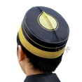 thumbnail image 4 of Black Golden Elegant Hat – Bugis Kufi Creased Oval Top Indonesian Traditional Muslim Cap Embroidered Rigid Islamic Head Cover, 4 of 4
