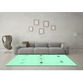 thumbnail image 3 of Ahgly Company Machine Washable Indoor Rectangle Solid Turquoise Blue Modern Area Rugs, 3' x 5', 3 of 4