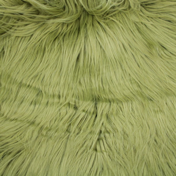 Olive Faux Fur Fabric Long Pile Mongolian By The Yard Walmart Com Walmart Com