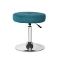thumbnail image 7 of Adeco  Adjustable Velvet Round Ottoman Swivel Vanity Stool Makeup Chair Teal, 7 of 7