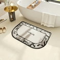thumbnail image 4 of Half Circle Bath Mat Thin Bathroom Rugs Fit Under Door Quick Dry Non Slip Washable Bathroom Mat with Rubber Backing Absorbent Woven Half Round Shower Rug Flower Bath Rugs 23.62x 35.43 Inch 13 Styles, 4 of 4