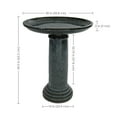 thumbnail image 3 of Sunnydaze Toulon Freestanding Ceramic Outdoor Bird Bath, UV-Resistant Black Mist Finish, 3 of 9