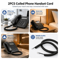 thumbnail image 2 of Sakiika  2 Pack RJ9 4P4C Coiled Phone Handset Cord, Universal Landline Telephone Receiver Cable for Home Office, Black & White, 2 of 5