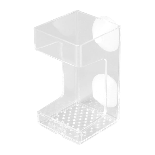 Bandeja de alimentación para con ventosa, divisor de , soporte cuadrado transparente para alimento de peces, plato de alimentación para