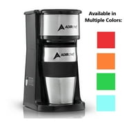 AdirChef Single Serve Small Coffee Maker 15 oz Capacity Grab & Go W/Coffee Mug, Black