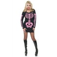 thumbnail image 2 of Charades Costumes Adult Womens Pink Skeleton Hearts Print Sweatshirt Hoodie Dress Small 5-7, 2 of 2