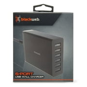 Blackweb 6-Port USB Wall Charger, Black