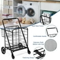thumbnail image 2 of IRONMAX Jumbo Shopping Cart, Foldable Heavy Duty Grocery Cart w/ 360° Rolling Swivel Wheels & Double Basket, 330 LBS Weight Capacity, Folding Utility Cart for Grocery Laundry Luggage (Black), 2 of 9