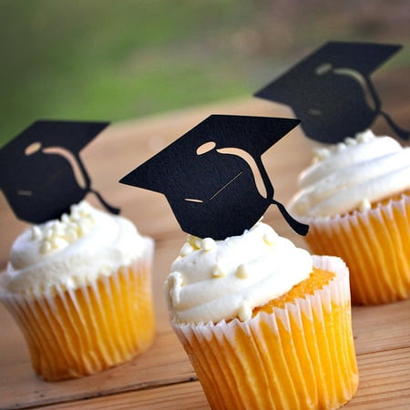 Graduation Party Cap - Graduation Cap Cupcake Toppers. Ships in 1-3 Business Days. Graduation Party Decor.