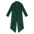 thumbnail image 3 of YEAHDOR Boys Renaissance Steampunk Long Sleeved Tailcoat Medieval Victorian Gothic Notch Lapel Jacket Dark Green 16, 3 of 5