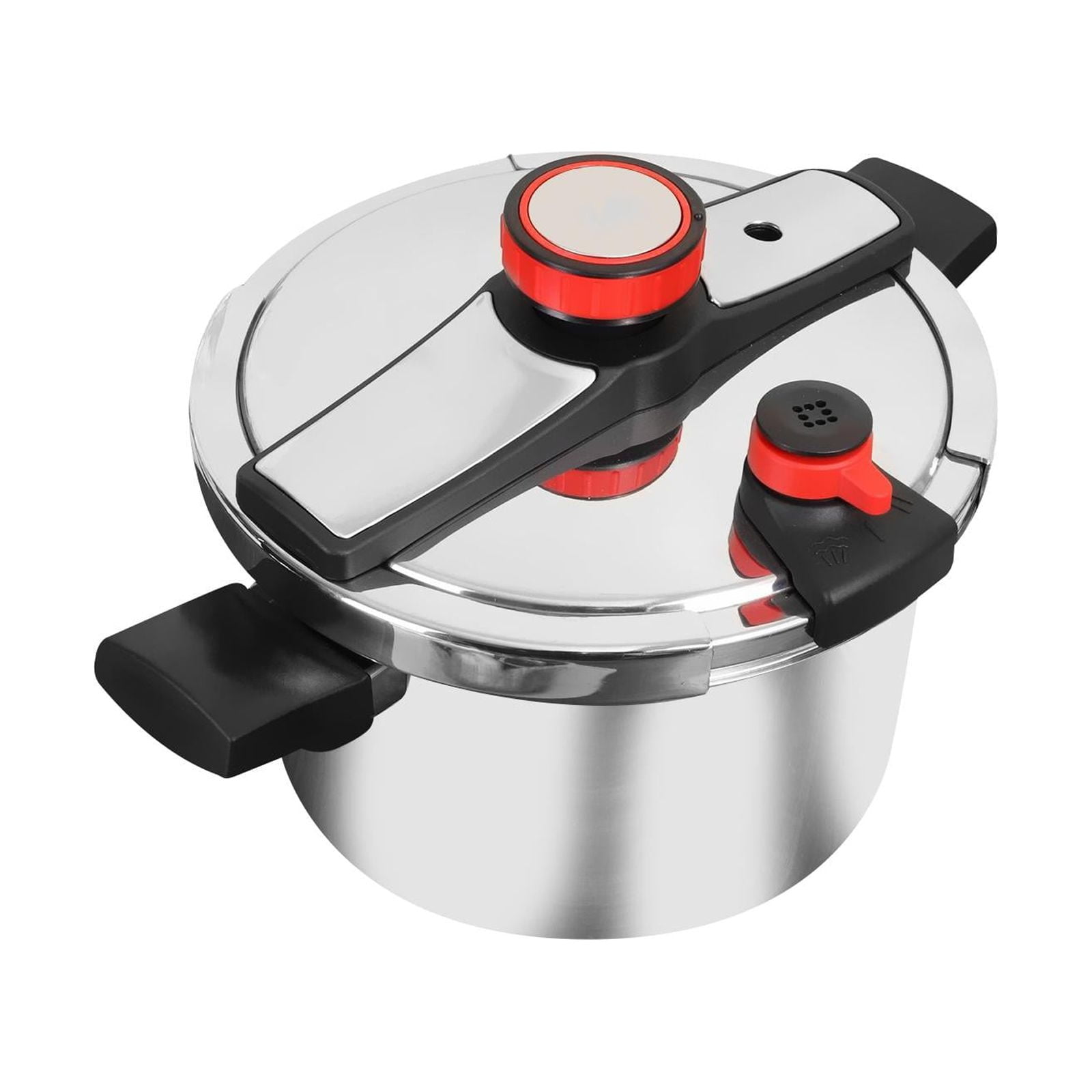 veasfak Deep Pressure Pan Portable for All Hob Types Multifunction Stainless Steel Gland 4L