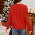 thumbnail image 6 of Women's Christmas Cane Bow Sequin Pullover Sweater Round Neck Long Sleeve Knit, Festive and Sparkly, Ideal for Holiday Parties and Celebrations,Red,M, 6 of 6