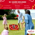 thumbnail image 4 of SWOOC Games - Coney Island Toss™ - Arcade Style Cornhole Board Set w/Carrying Case & 15+ Games - Corn Hole Games for Adults - Kids Bean Bag Toss Game - Kids Cornhole Set w/Bags - Outdoor Yard Games, 4 of 6