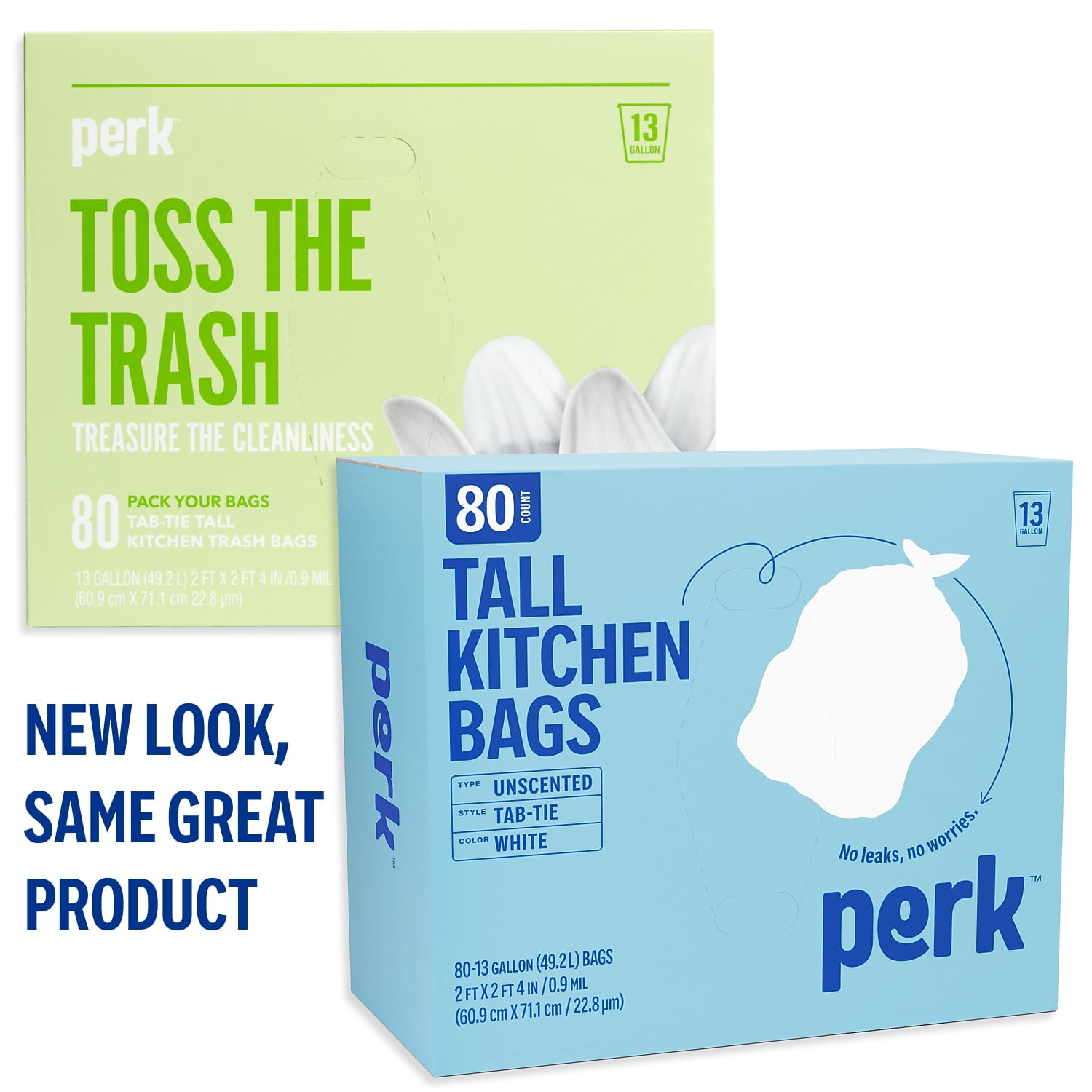 Staples Perk 13 Gallon Kitchen Trash Bag Low Density 0.9 Mil PK56749