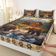 thumbnail image 3 of Homewish Woodland Wildlife Bear 4pcs Bed Sheets for Female Men Women,Vintage Retro Aesthetic King Sheets,Rustic Jungle Cabin Super Cozy Sheet Set,Microfiber Bedroom Decor, 3 of 7