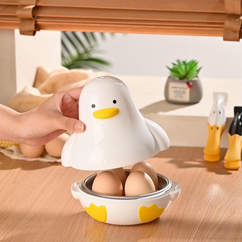 Microwave Egg Steaner for 4 Eggs Cute Duck Shape Microwave Egg Boiler Cooker
