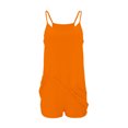 thumbnail image 6 of Usmixi Jumpsuits for Women Casual Solid Comfort Breathable Cotton Spaghetti Strap Pocket Short Jumpsuits Overalls Summer Formal Plain Crewneck Sleeveless Mini Rompers Orange m, 6 of 7
