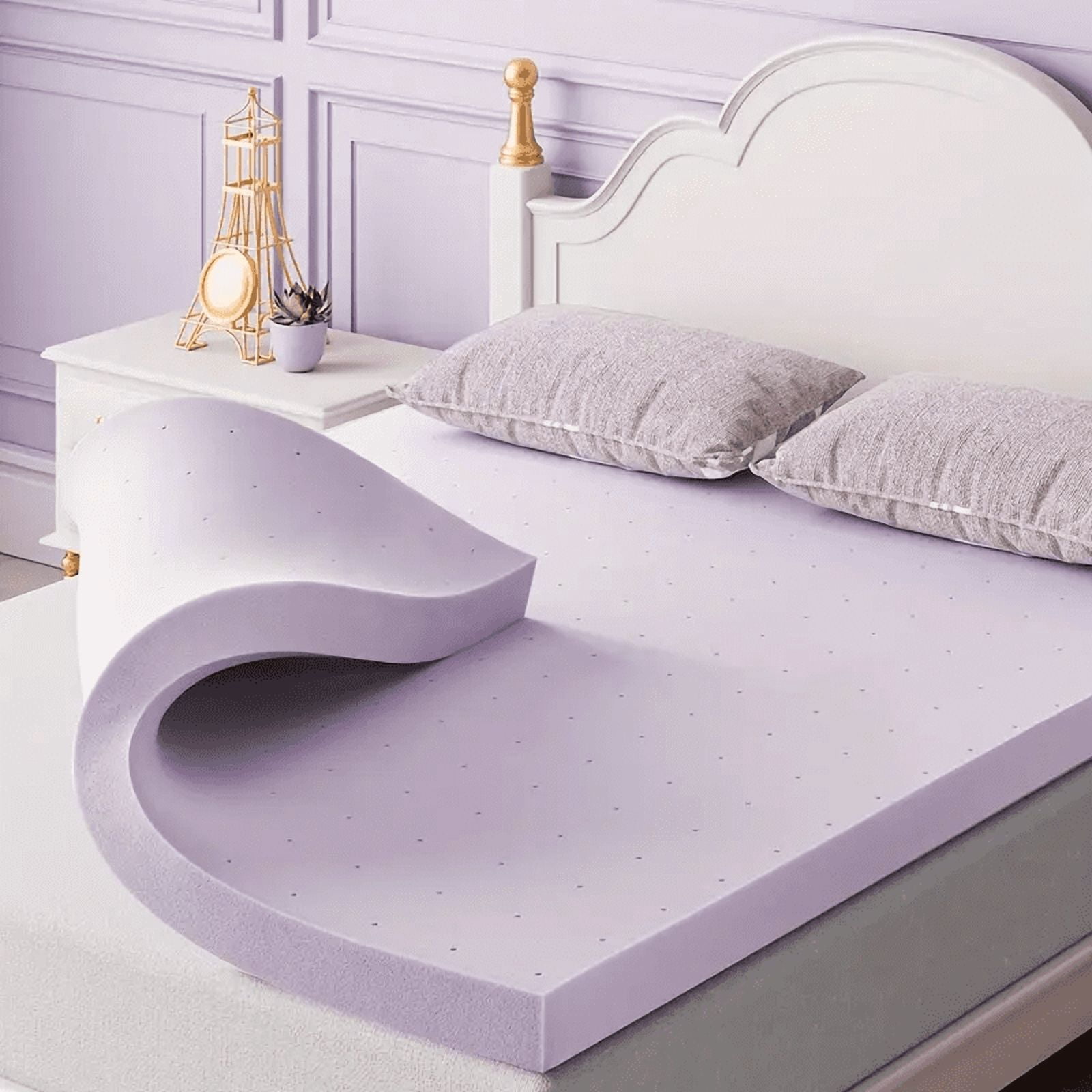 MAYEERTY 2 Inch Twin Mattress Topper - Premium Firm Memory Foam, Ventilated, Cooling Gel-Infused, High-Density for Comfort