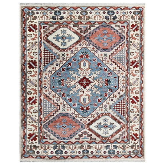EORC Gray Hand Knotted Wool Traditional Heriz  Rug, 8' x 10'
