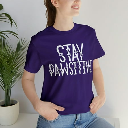Stay Pawsitive Dog Paw Print Shirt, Cat Paw Print Shirt, Pawsitive Vibes