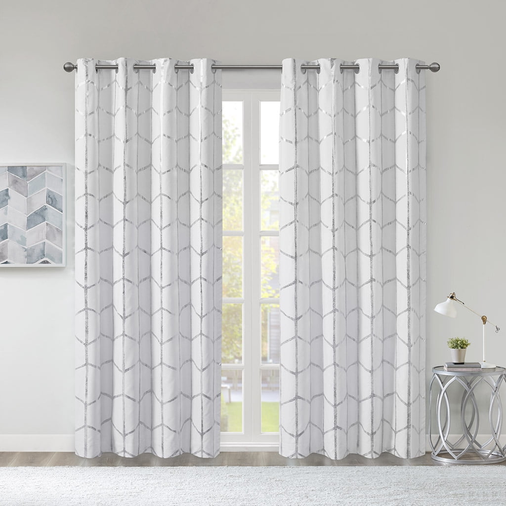 MAYEERTY 1 Pc Total Blackout Curtain Panel - Metallic Print, Grommet Top