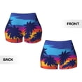 thumbnail image 5 of Picia Beach with Palm Trees Printed Workout Shorts for Women Seamless Scrunch Butt Lifting High Waisted Yoga Gym Booty Running Moisture-wicking Short Pants-X-Large, 5 of 9