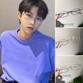 thumbnail image 6 of Portable Vintage Blue Ray Blocking Metal Ultralight Eye Protection Anti-Blue Light Glasses Computer Goggles Frame Eyewear Square Eyeglasses BLACK, 6 of 7