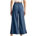 thumbnail image 5 of FAIWAD Women's Wide Leg Pants Casual Lightweight Drawstring Elastic Waist Side Split Workout Sports Sweatpants, 5 of 8