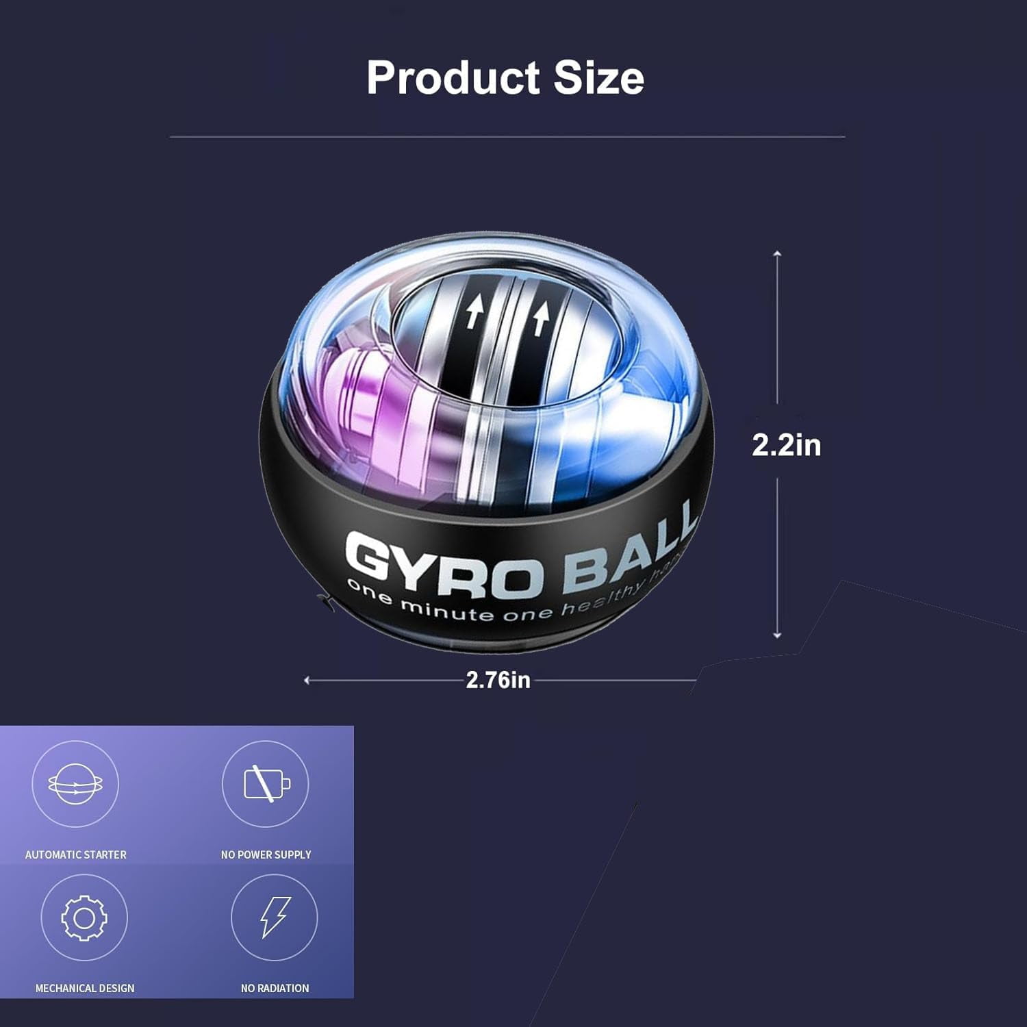 2026 New Curaball Torque Ball, Curaball Hand Exerciser, Gyro Ball with LED Lights and Portable Case, Hand Gripper Strengthener, Grip Strength Trainer for Strengthen Arms, Fingers, Bones and Muscles