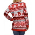thumbnail image 3 of MOSHU Ugly Christmas Sweaters for Women Graphic Knitted Pullover Sweaters Casual V-neck Side Slits Tops, 3 of 8