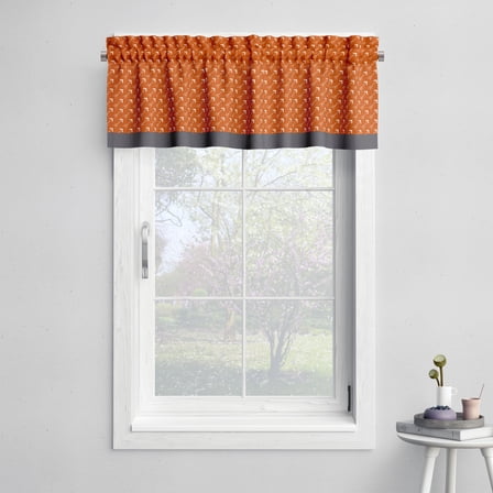 Bacati - Rod Pocket Window Valance Orange/Grey Arrows