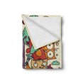 thumbnail image 2 of Urban Graffiti Soft Flannel Fleece Throw Blanket, Humorous Doodle of Square Faced Hungry Cats and Fishes Funny Characters, Cozy Plush for Indoor and Outdoor Use, 50" x 70", Multicolor, by Ambesonne, 2 of 6