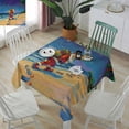 thumbnail image 3 of Coastal Santa Christmas Tablecloth Square Table Cloth 54x54, Waterproof Tablecloth Outdoor Table Cloth, Blue Xmas Beach Seaside Washable Table Cover for Kitchen Dining Party, 3 of 8