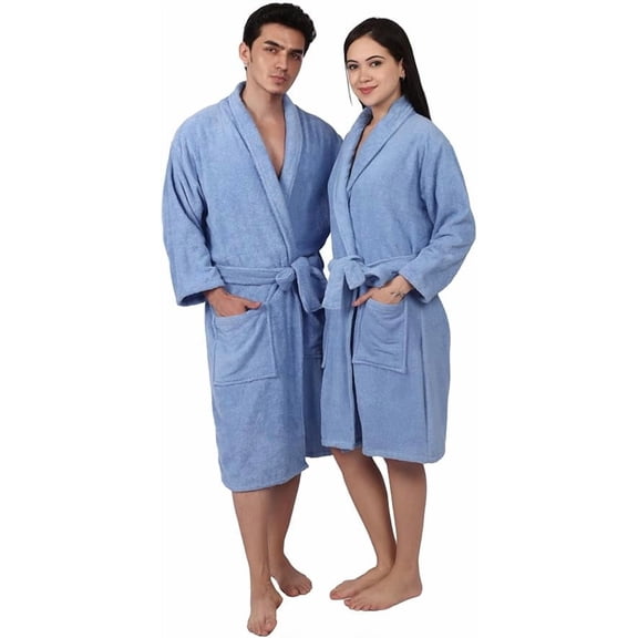 Women's Terry Bathrobe 100% Cotton,Double side terry | Shawl Collar | Soft & Absorbent, Luxury Spa Robe