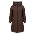 thumbnail image 4 of iOPQO Long Puffer Coat Women Long Winter Jackets for Women Parkas for Women Warm Clothes for Women Hooded Jacket Women Puffy Jackets Women Womens Zip Up Jacket Coffee M, 4 of 5