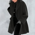 thumbnail image 2 of UJNDER Women's Winter Wool Coat Trench Jacket Warm Slim Long Overcoat Outwear Round Neck Loose Hooded Trench Coat Women Black XXXXXL, 2 of 9