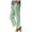 Mint Green, variant on Women's Pants Ladies Striped Pocketed Straight Tube Loose Stretch Yoga Color Contrast Long Pant Slacks for Women AG L