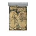 thumbnail image 2 of Ambesonne Vintage Fitted Sheet & Pillow Sham Set, Old Map World, Twin, Multicolor, 2 of 3