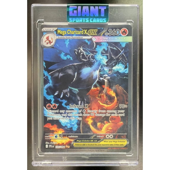 Collectible 2025 Mega Evolution Phantasmal Flames Mega Charizard X EX SAR Secret Rare Holo #125/94 English