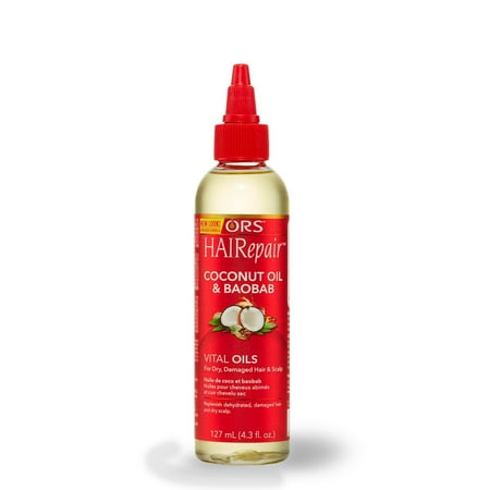 ORS HAIRepair Coconut Oil & Baobab Vital Oils for Dry, Damaged Hair and Scalp 4.3 oz (Pack of 2)