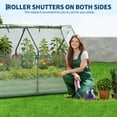 thumbnail image 3 of Raised Garden Bed Kit with Pitched Roof Greenhouse Cover & Irrigation, 3-in-1 Metal Planter Box with Self-Watering System & Insect Mesh, Outdoor Raised Bed for Vegetables Flowers, 3 of 8