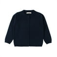 thumbnail image 4 of Resicozy Cardigan for Kids Girls Long Sleeve Button Sweater Crew Neck Solid Color Cardigans Fashion Sweater Navy 6 Years, 4 of 8