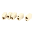 thumbnail image 1 of 5 Pieces Beige Plastic RJ11 6P4C Female/Female Telephone Cable Inline Connector, 1 of 6