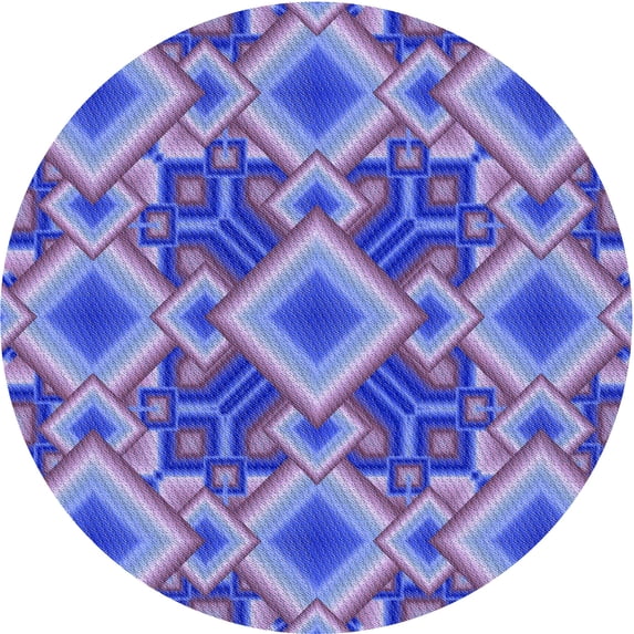 Ahgly Company Indoor Round Patterned Purple Mimosa Purple Area Rugs, 7' Round