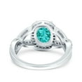 thumbnail image 3 of Infinity Twisted Art Deco Oval Ring Paraiba Tourmaline CZ 925 Sterling Silver Size 9, 3 of 6