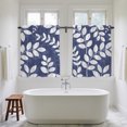thumbnail image 5 of Indigo Leaves Tier Curtains 54 Inch Length, Farmhouse Botanical Leaf Branch Vintage Modern Cafe Curtains for Bathroom Over Sink, Small Kitchen Curtain Light Filtering Drapes 2 Panels 27.5"Wx54"L, 5 of 9